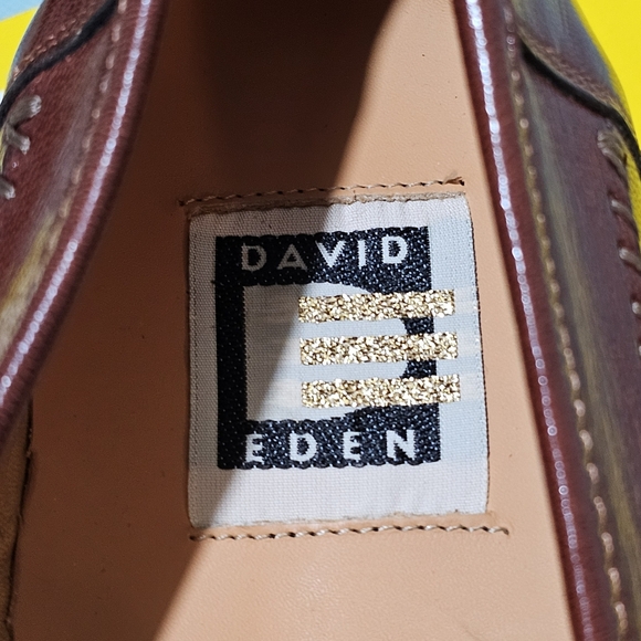 DAVID EDEN SHOES Alligator/Ostrich Cognac Loafers Mens Size 7 - Picture 5 of 11